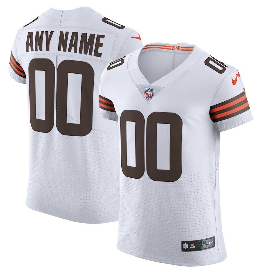 Men Cleveland Browns Nike White Vapor Elite Custom NFL Jersey